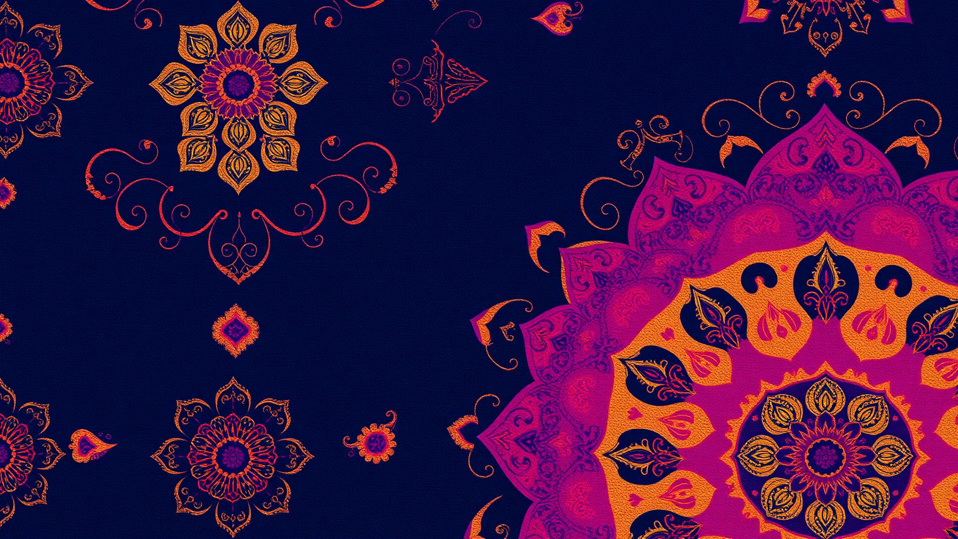 Decorative Indian textile-inspired pattern